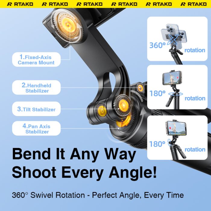 مونوپاد و سه پایه شاتر دار رتاکو Rtako M17 Pro Selfie Stick
