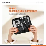 ست ۱۶ کاره مانیکور و پدیکور ناخن‌ پرودو Porodo Manicure & PedicureSet PDLFST8010BK