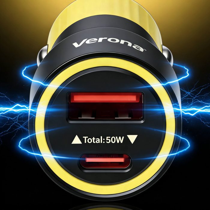 شارژر فندکی 50W دو پورت ورونا Verona 50W Car Charger CC-150Y