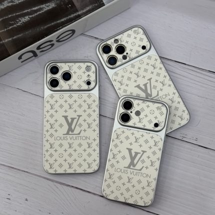 قاب گوشی طرح Louis Vuitton مدل Luxury White Lens – محافظ لنزدار سفید ایفون