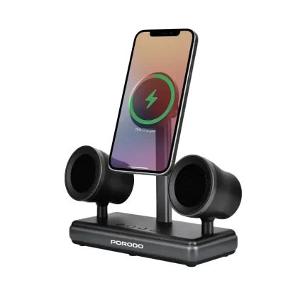 اسپیکر و شارژر وایرلس مگسیف پرودو Porodo Speaker Charging Dock FWCH050