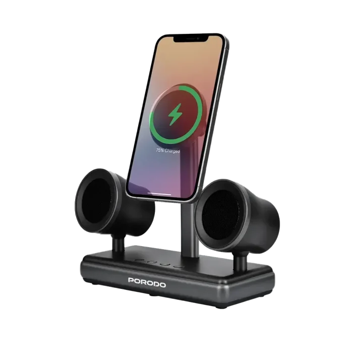 اسپیکر و شارژر وایرلس مگسیف پرودو Porodo Speaker Charging Dock FWCH050
