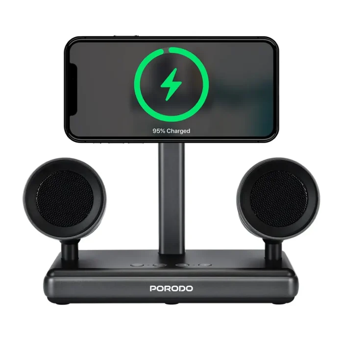 اسپیکر و شارژر وایرلس مگسیف پرودو Porodo Speaker Charging Dock FWCH050