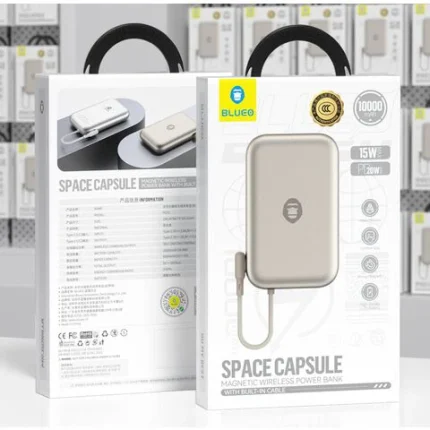 پاور بانک 10000 با توان 20وات بلو Blueo PowerBank Space Capsule Magnetic Wireless