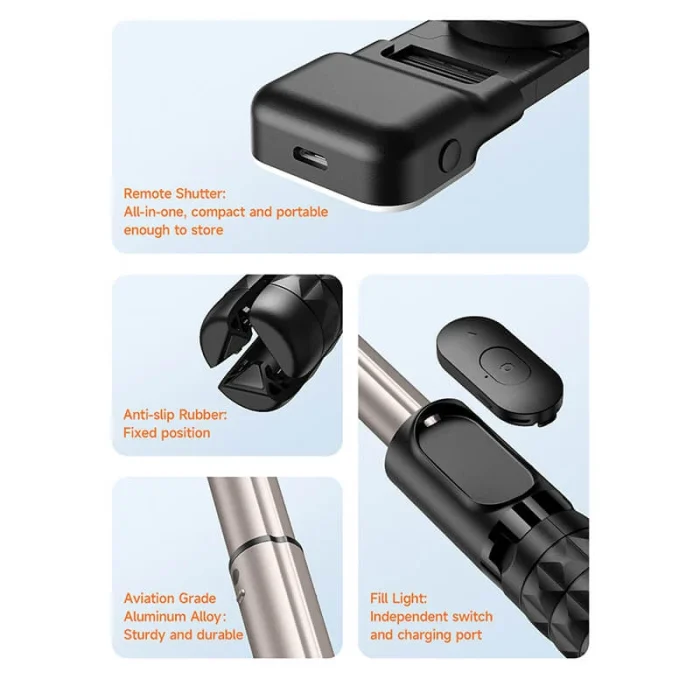 مونوپاد و سه پایه مک دودو MCDODO Selfie Stick Bluetooth Remote Control Tripod SS-1781